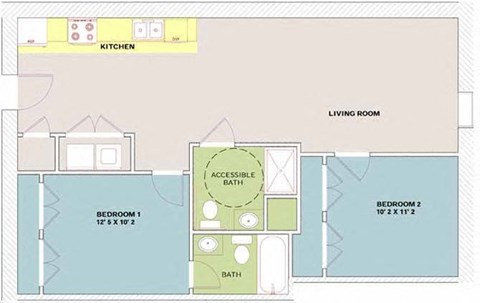 The Masonry Bobber 2 bed bath Bed Floor Plan